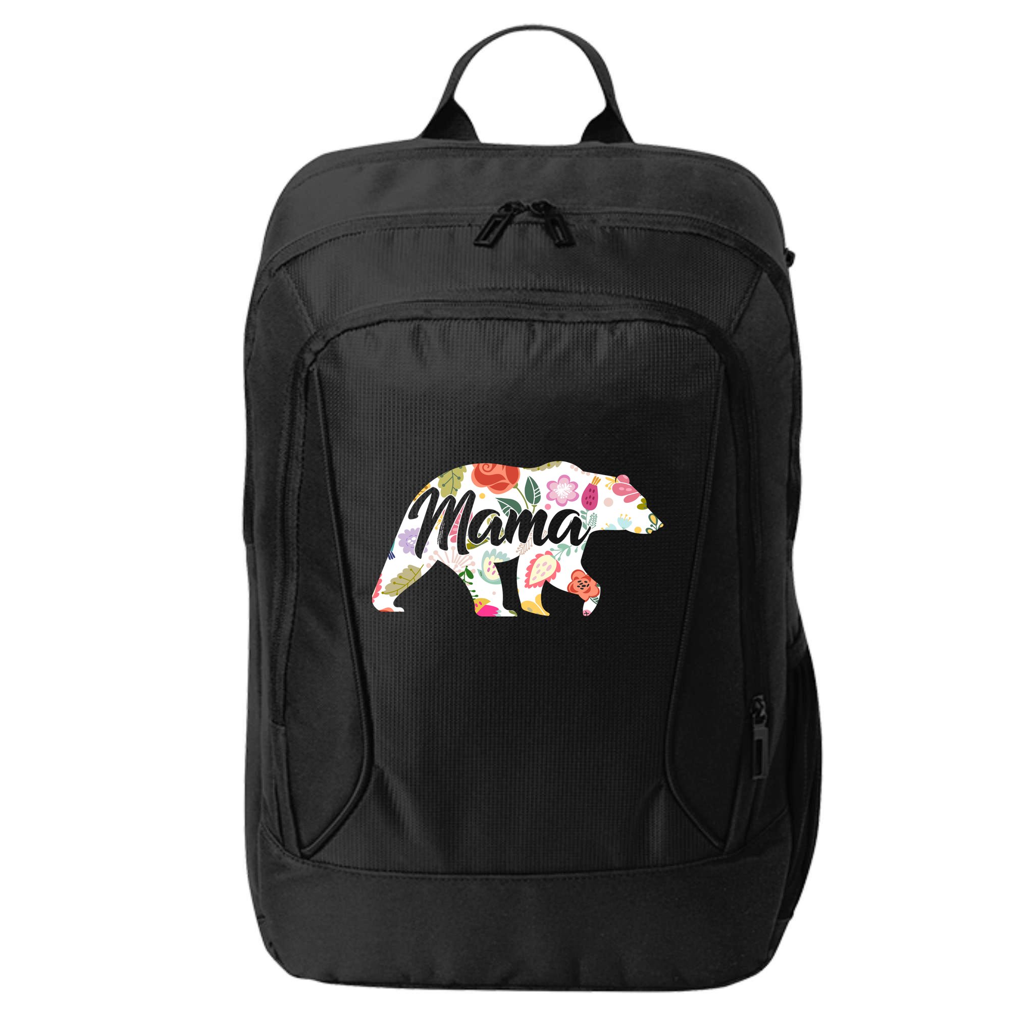 Mama Bear Cute Flower Pattern City Backpack