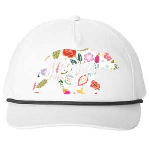 Mama Bear Cute Flower Pattern Snapback Five-Panel Rope Hat