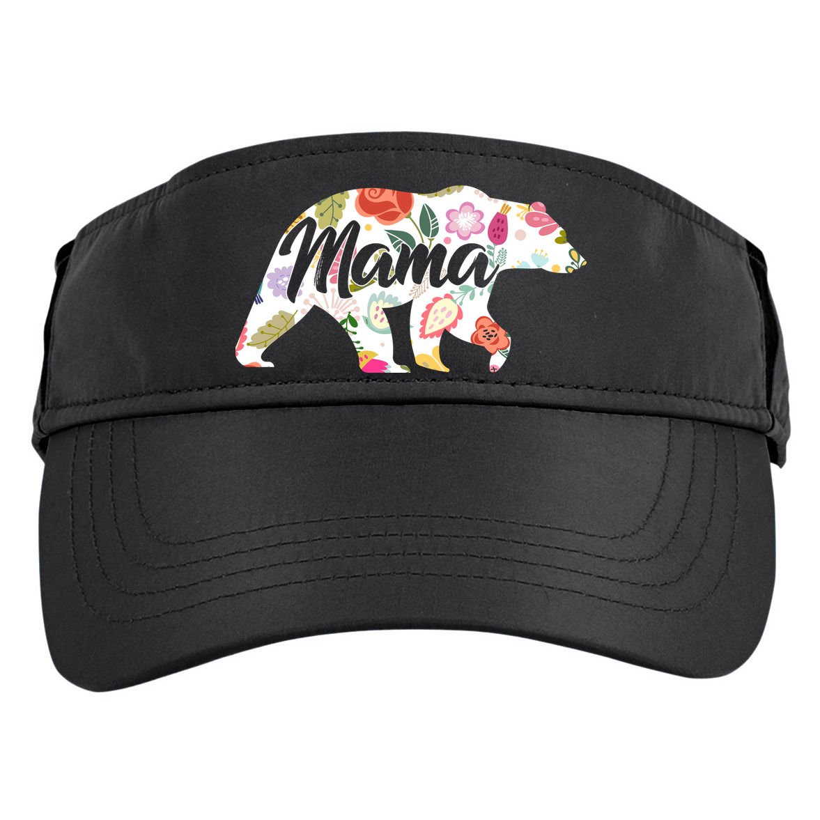 Mama Bear Cute Flower Pattern Adult Drive Performance Visor