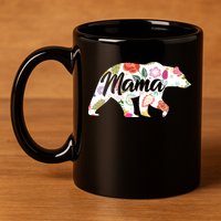 Mama Bear Cute Flower Pattern 11oz C Handle Ceramic Mug