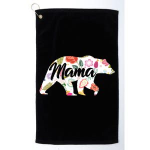 Mama Bear Cute Flower Pattern Platinum Collection Golf Towel