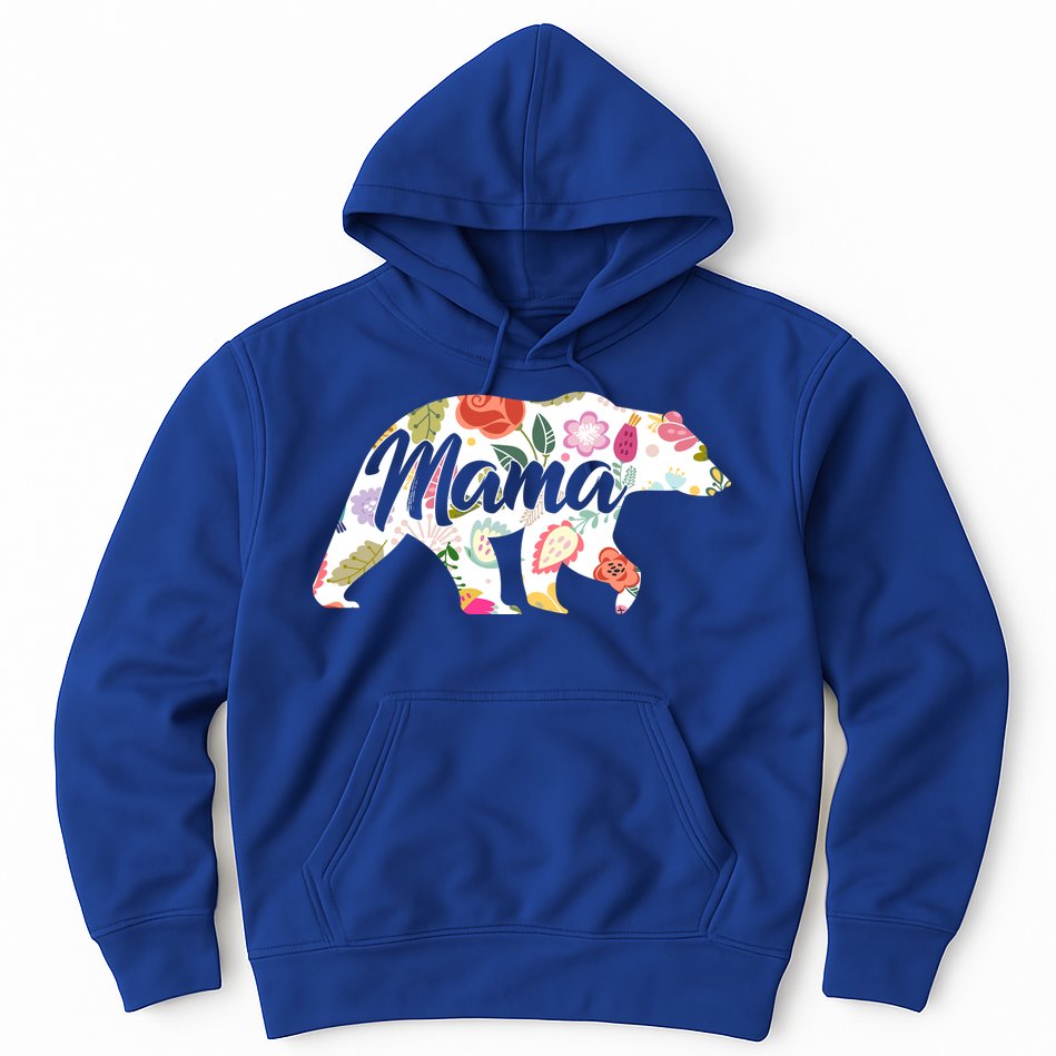 Mama Bear Cute Flower Pattern Hoodie
