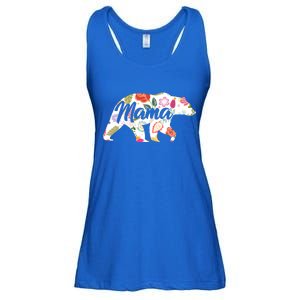 Mama Bear Cute Flower Pattern Ladies Essential Flowy Tank