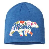 Mama Bear Cute Flower Pattern Sustainable Beanie