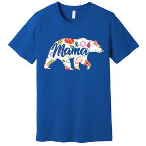 Mama Bear Cute Flower Pattern Premium T-Shirt