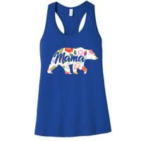 Mama Bear Cute Flower Pattern Women's Racerback Tank