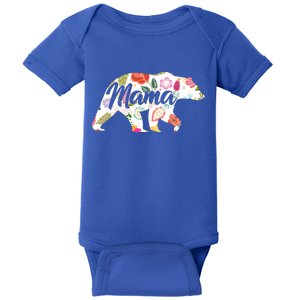 Mama Bear Cute Flower Pattern Baby Bodysuit