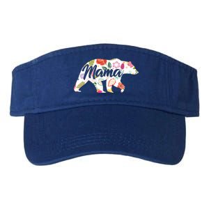 Mama Bear Cute Flower Pattern Valucap Bio-Washed Visor