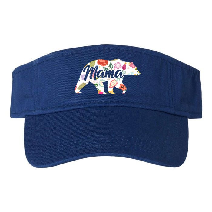 Mama Bear Cute Flower Pattern Valucap Bio-Washed Visor