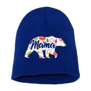 Mama Bear Cute Flower Pattern Short Acrylic Beanie