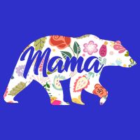 Mama Bear Cute Flower Pattern Zip Tote Bag