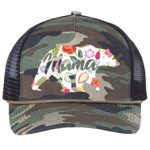 Mama Bear Cute Flower Pattern Retro Rope Trucker Hat Cap