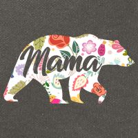 Mama Bear Cute Flower Pattern Cotton Canvas Backpack