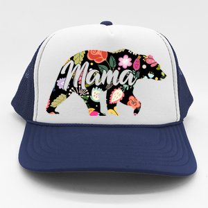 Mama Bear Cute Flower Pattern Trucker Hat