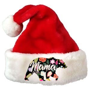 Mama Bear Cute Flower Pattern Premium Christmas Santa Hat