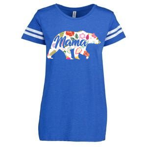 Mama Bear Cute Flower Pattern Enza Ladies Jersey Football T-Shirt