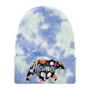 Mama Bear Cute Flower Pattern Tie Dye 12in Knit Beanie