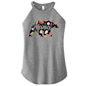 Mama Bear Cute Flower Pattern Women's Perfect Tri Rocker Tank