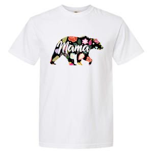 Mama Bear Cute Flower Pattern Garment-Dyed Heavyweight T-Shirt