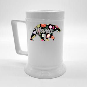 Mama Bear Cute Flower Pattern Beer Stein