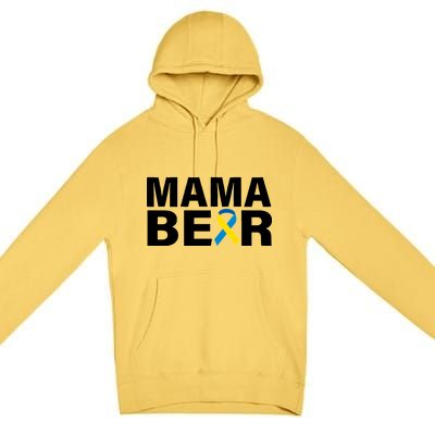 Mama Bear Down Syndrome Awareness Premium Pullover Hoodie