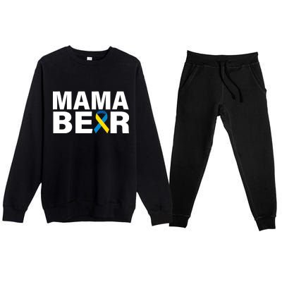 Mama Bear Down Syndrome Awareness Premium Crewneck Sweatsuit Set