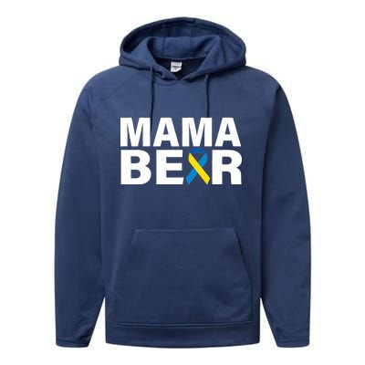 Mama Bear Down Syndrome Awareness Performance Fleece Hoodie