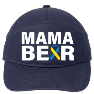 Mama Bear Down Syndrome Awareness 7-Panel Snapback Hat