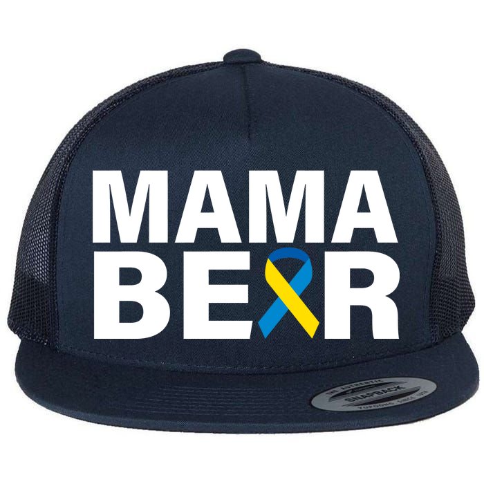 Mama Bear Down Syndrome Awareness Flat Bill Trucker Hat