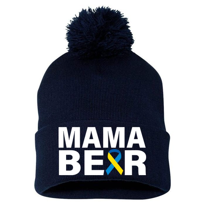 Mama Bear Down Syndrome Awareness Pom Pom 12in Knit Beanie