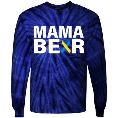 Mama Bear Down Syndrome Awareness Tie-Dye Long Sleeve Shirt