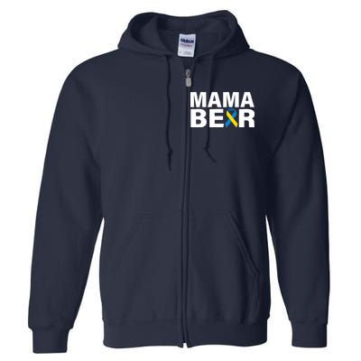 Mama Bear Down Syndrome Awareness Full Zip Hoodie