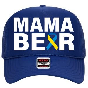 Mama Bear Down Syndrome Awareness High Crown Mesh Back Trucker Hat