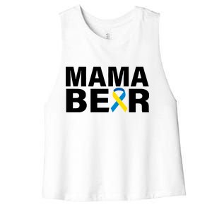 Mama Bear Down Syndrome Awareness Women's Racerback Cropped Tank