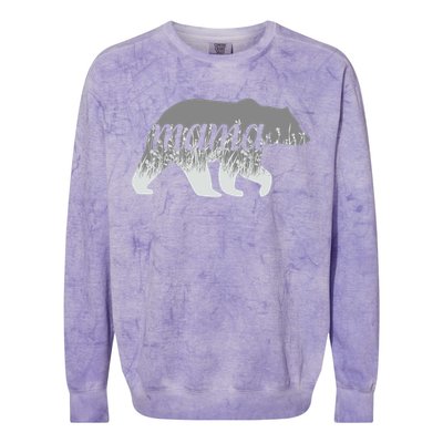 Mama Bear Floral Logo Colorblast Crewneck Sweatshirt