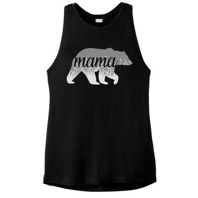 Mama Bear Floral Logo Ladies PosiCharge Tri-Blend Wicking Tank