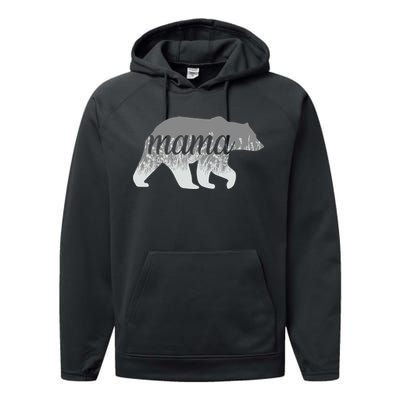 Mama Bear Floral Logo Performance Fleece Hoodie