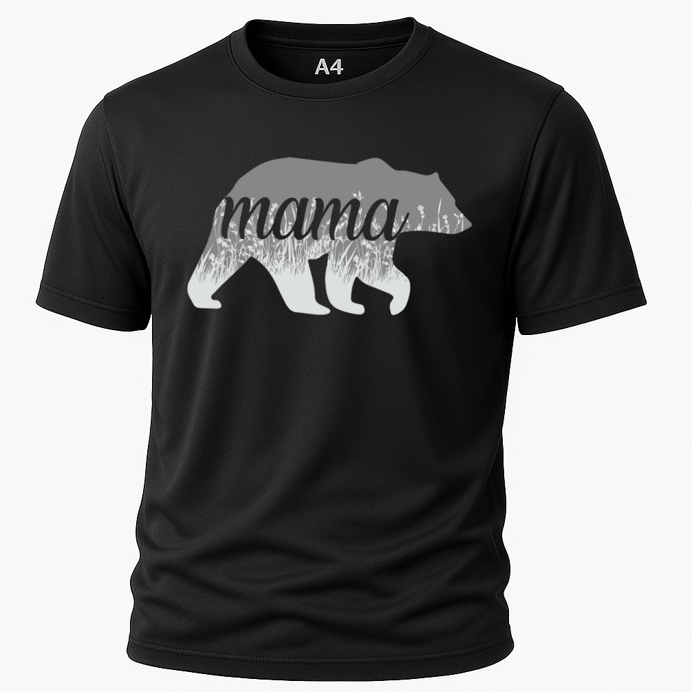Mama Bear Floral Logo Cooling Performance Crew T-Shirt