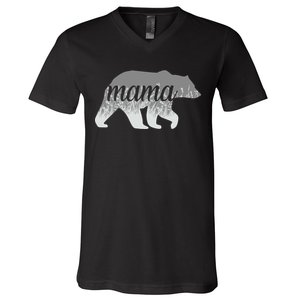 Mama Bear Floral Logo V-Neck T-Shirt