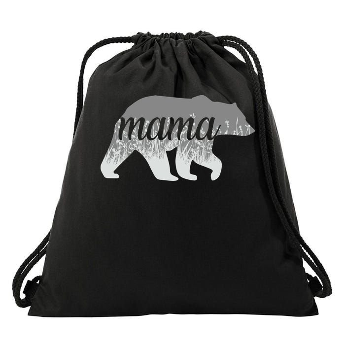 Mama Bear Floral Logo Drawstring Bag