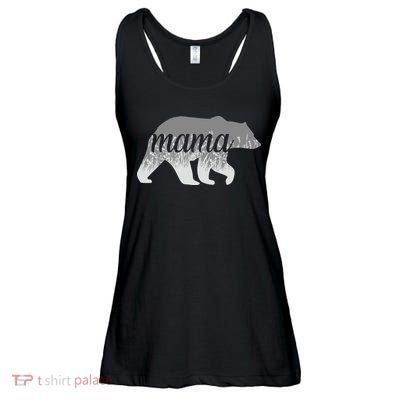 Mama Bear Floral Logo Ladies Essential Flowy Tank