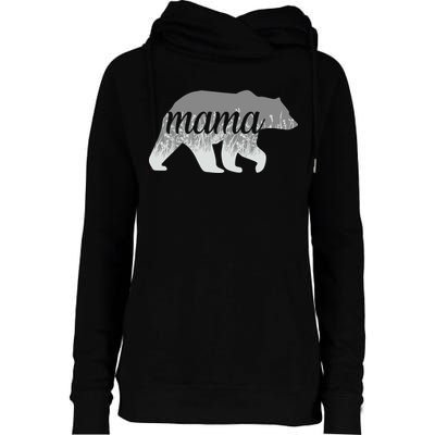 Mama Bear Floral Logo Womens Funnel Neck Pullover Hood