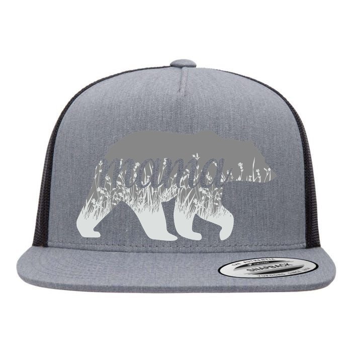 Mama Bear Floral Logo Flat Bill Trucker Hat