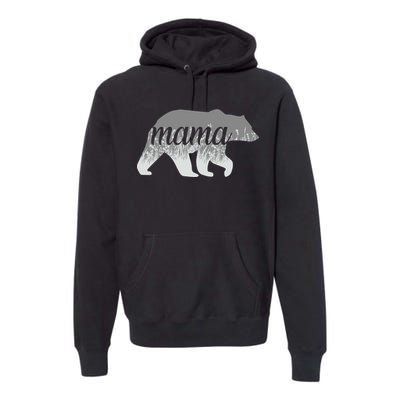 Mama Bear Floral Logo Premium Hoodie