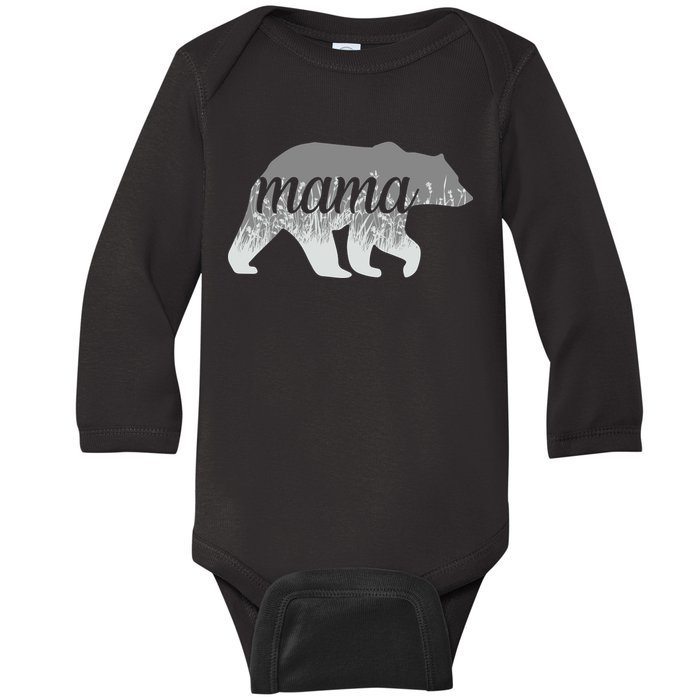 Mama Bear Floral Logo Baby Long Sleeve Bodysuit