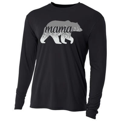 Mama Bear Floral Logo Cooling Performance Long Sleeve Crew