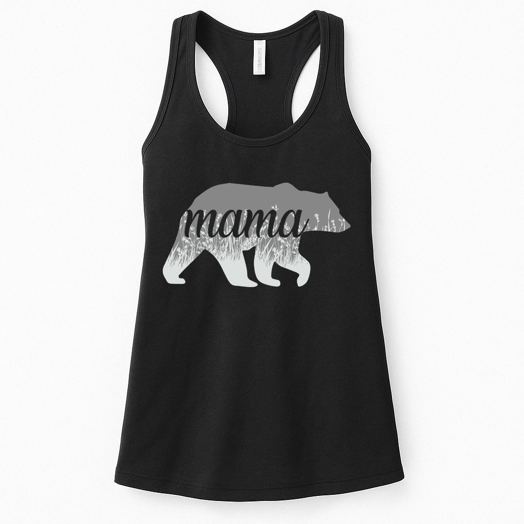 Mama Bear Floral Logo Womens Tank Top