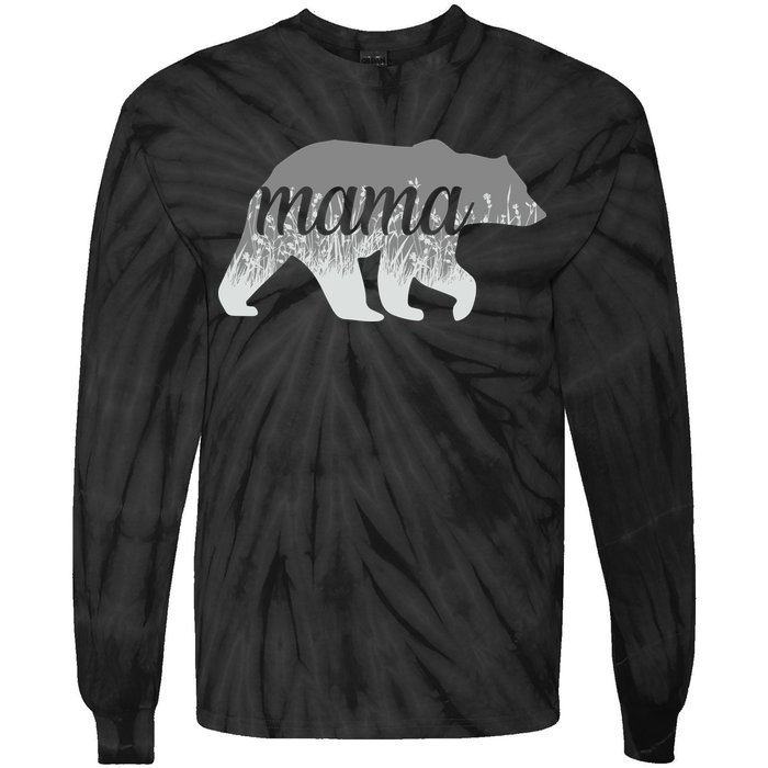 Mama Bear Floral Logo Tie-Dye Long Sleeve Shirt