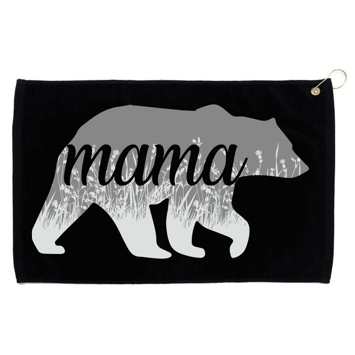 Mama Bear Floral Logo Grommeted Golf Towel