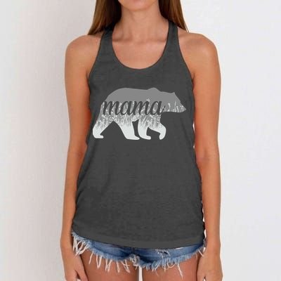 Mama Bear Floral Logo Women's Knotted Racerback Tank